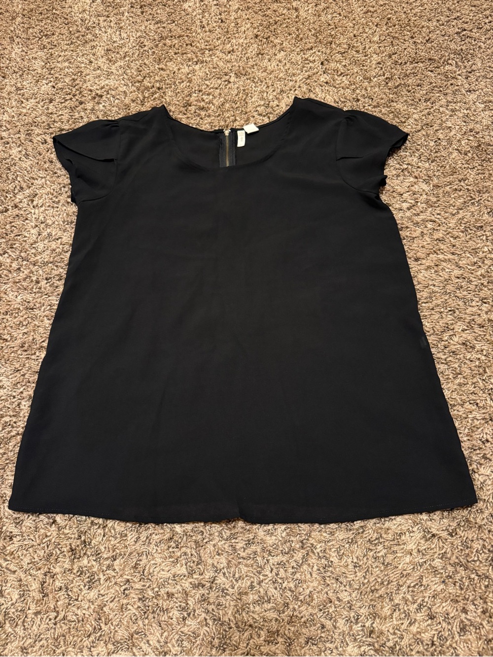 Japna Black Short Sleeve Blouse